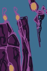 Abstract image for modern interior. The picture is painted by hand on a tablet. © neurostructure