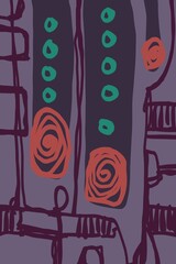 Abstract image for modern interior. The picture is painted by hand on a tablet. © neurostructure