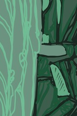 Abstract image for modern interior. The picture is painted by hand on a tablet. © neurostructure