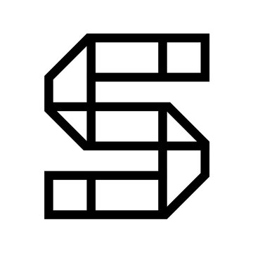 Letter S geometric line art monogram icon logo design isolated on white background