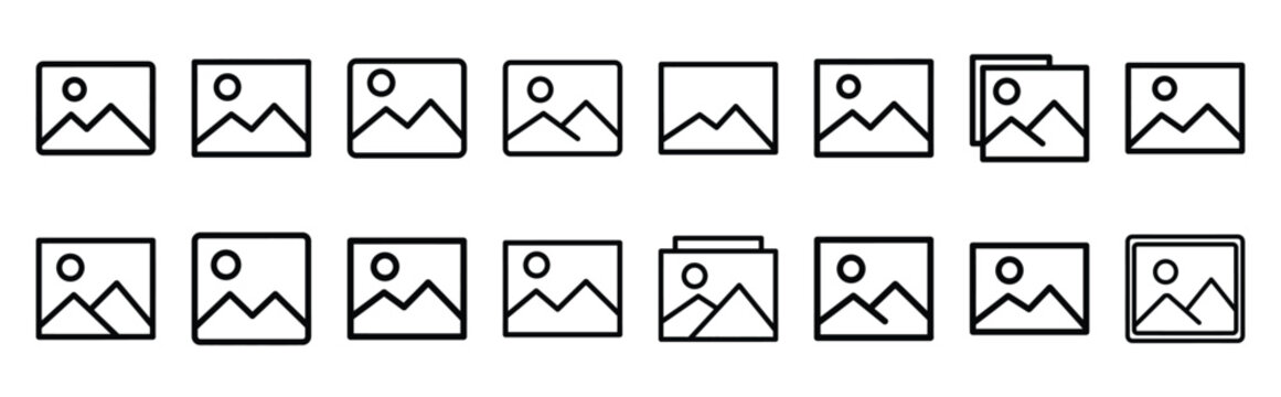 image recognition  editable outline icon set. tech elements and modern line art vector icons collection