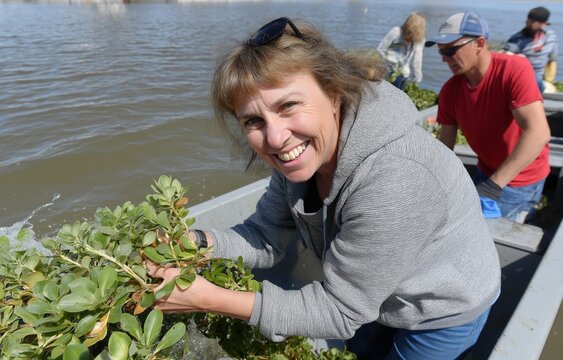 Volunteers clear invasive plants for wetlands