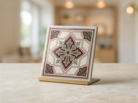Decorative metal wall art with geometric star pattern