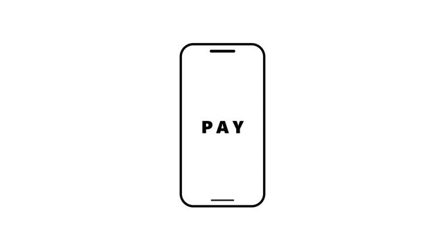 Contactless Mobile Phone Payment App Animation with Wireless NFC Signal Waves on Green Screen in UHD 4K