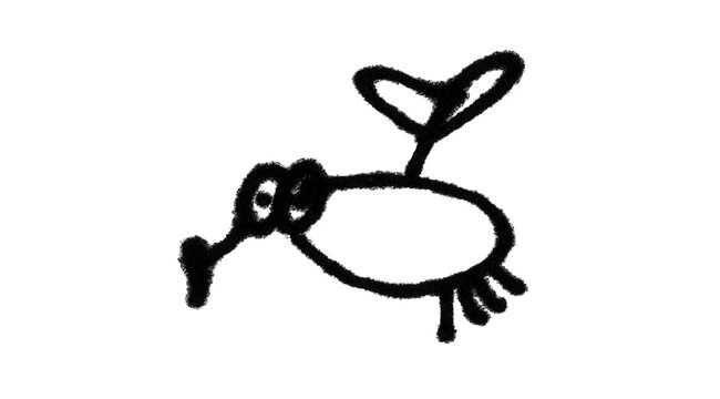 Cute Hand-Drawn Mosquito Doodle in Black and White