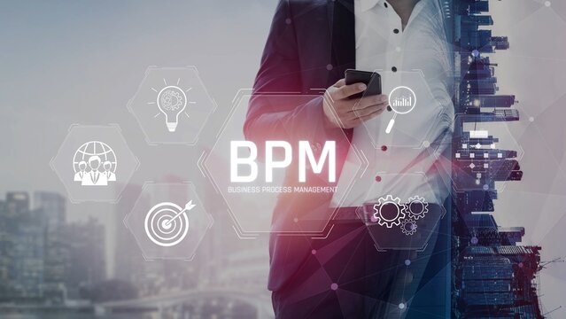 Business Process Management concept showing workflow analysis, process optimization, team collaboration, automation, and performance improvement Marrow