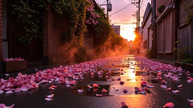 Sakura Sunset in Tokyo City