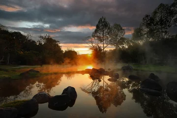 Morning fog on hot spring with the environment and tropical rainforest © nonglak