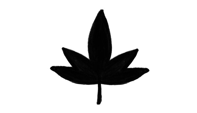 Hand-Drawn Five-Lobed Leaf Silhouette Doodle for Photoshop & Illustrator