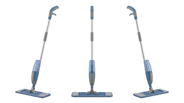 Three mops in studio, mockup isolated on transparent background, Hobbies, Crafts & Accessories