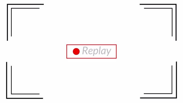 Replay text button animation with alpha channel, Replay icon video for Live Streamers, Action replay sign icon loop animation. motion graphic of replay concept 