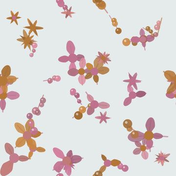 万華鏡繊細な花柄シームレスパターン（赤）