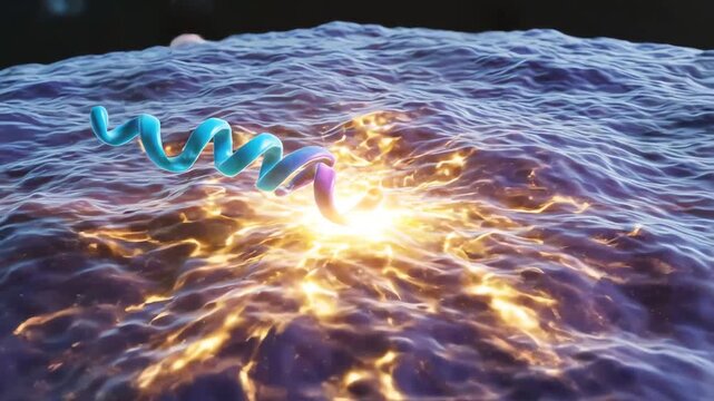 3D Animation of DNA Double Helix Structure Molecular Biology Science