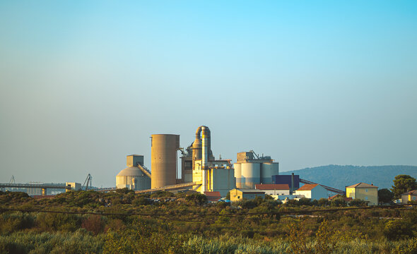 Industrial cement plant near Split in Croatia.