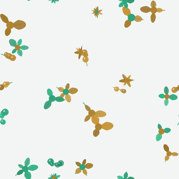 カラフルの植物柄シームレスパターン