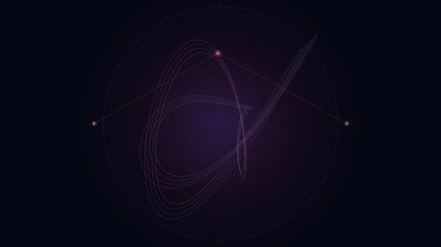 Dotted Spirograph Curve Tracing Between Three Node Points