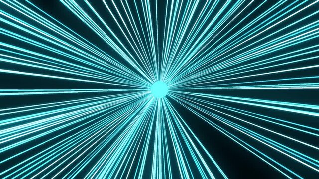Hypnotic blue light tunnel, abstract neon laser beams, futuristic digital data flow, vibrant energy lines, modern technology background video 4k