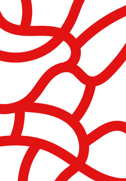 Patr&oacute;n abstracto de l&iacute;neas rojas curvas sobre fondo blanco