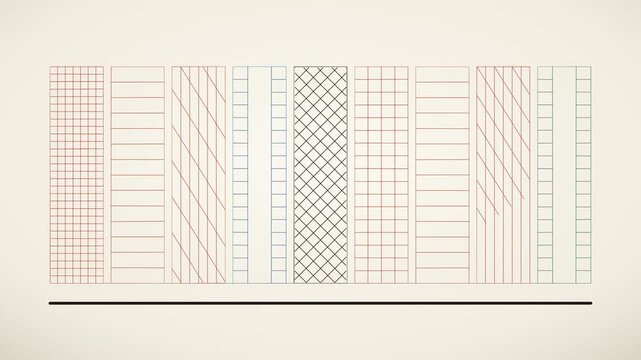 Animated Hatched Columns Rising Along a Straight Line