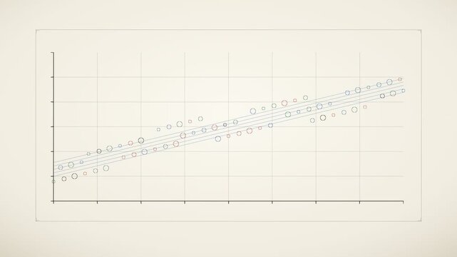 Dotted Scatter Plot Rising Along Trend Lines