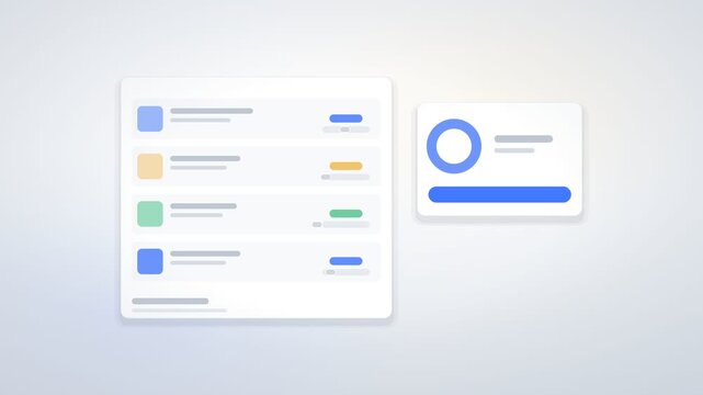 Animated Task List Card With Growing Progress Bars and Profile Panel