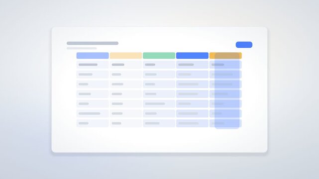 Colorful Data Table Columns Highlight in Sequence