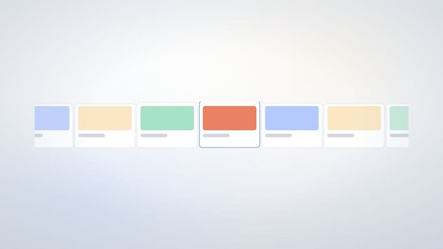 Highlight Border Slides Across a Row of Pastel Cards