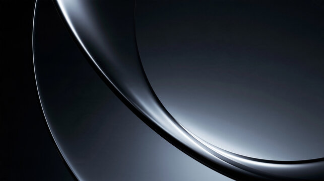 Abstract Sleek Metallic Curves and Smooth Surface Background