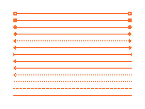 Set of orange and rust horizontal divider lines