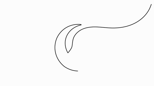 Crescent moon star animation in continuous line art motion graphics style