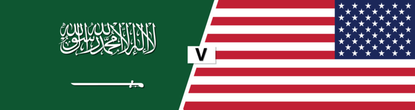 Saudi Arabia and America Flags Split Abstract Geometric Design on transperant Background vector design and digital Illustration 
