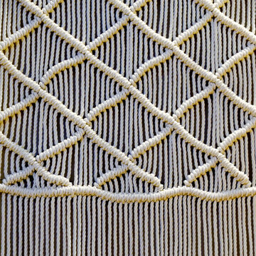 Macrame diamond weave pattern close-up