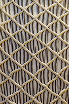 Diamond pattern rope net weave close-up
