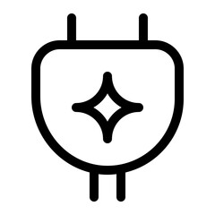 Fototapeta premium Smart Plug Outline Icon, Power Control Automation Connected Device