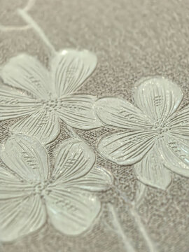 Beautifully crafted floral wallpaper with delicate white blossoms