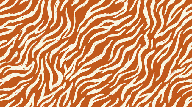 Tiger print pattern in orange and cream