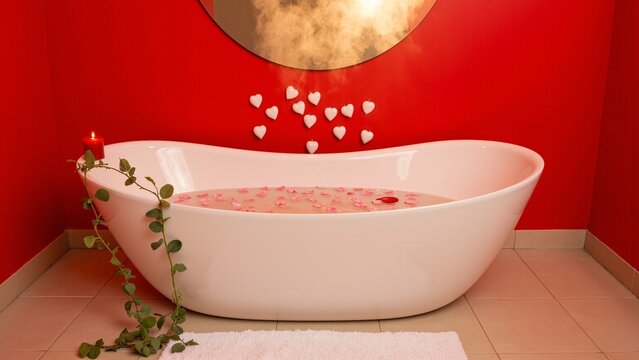 Romantic Valentine's Day Bathtub Scene