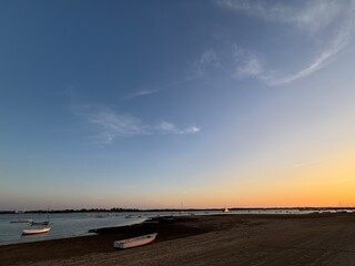 Scenic View of El Rompido Village and Flecha Sandbar in Huelva Andalusia Spain © Enrique