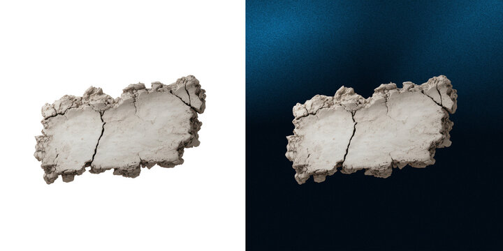 Cracked dry mud earth patch with rough terrain surface for environment.
