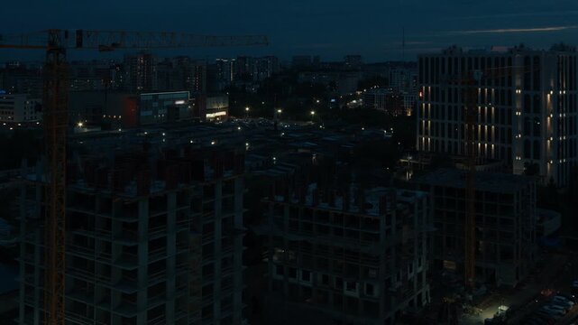 Timelapse of the constriction site of the living building in the city