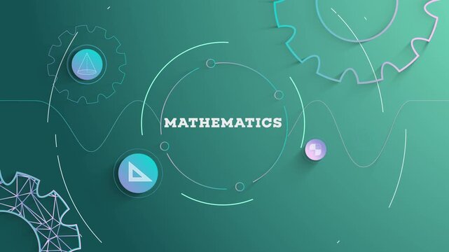 Infographic Mathematics Typography with Business Icons, Tech Elements Abstract Background