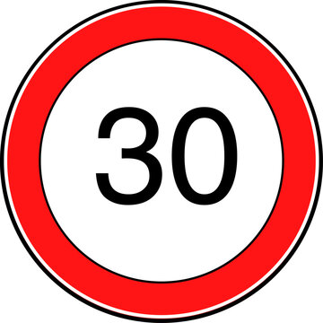 Speed Limit 30 kmh Sign