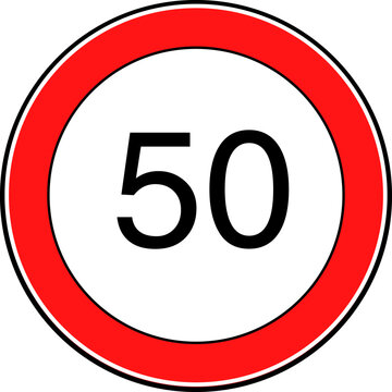 Speed Limit 50 kmh Sign