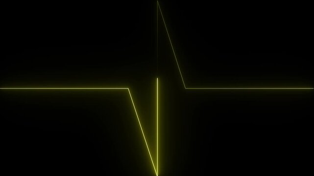 Heartbeat line animation isolated on black background medical healthcare e k g pulse concept.4k animation video.