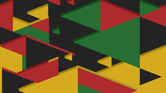 Juneteenth Abstract Geometric Background Video 4k