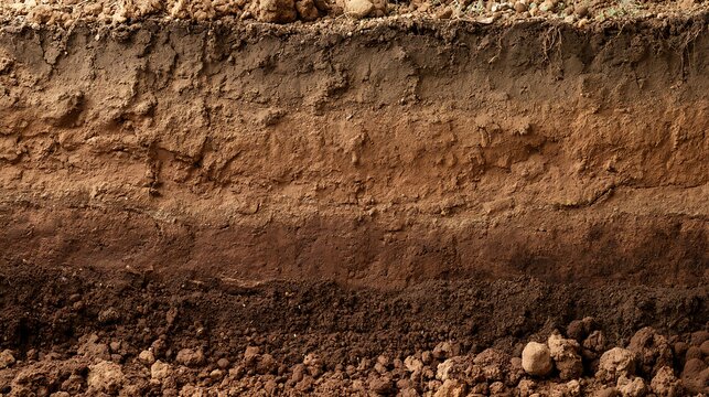Soil strata profile layers underground earth cross section