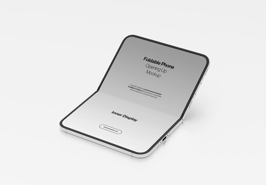 Foldable Phone Opening Up Mockup