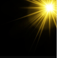Abstract golden neon beam with luminous flash and glowing light effect © NATAStock