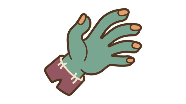 Vector illustration of Green monster hand with stitches illustration for halloween celebration
