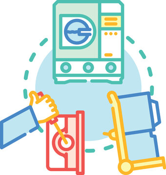 Facility management system concept visualizes monitoring and managing infrastructure to prevent outages and optimize utility services, ensuring efficient energy operations